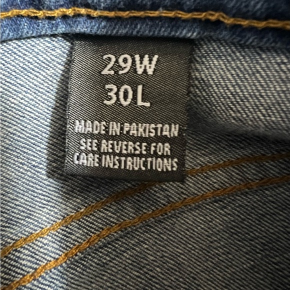 Focus Jeans Men’s Bandana Patches And Stripes Slim Fit Size 29x30 Distressed. - Picture 6 of 8